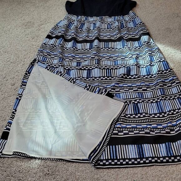 J CREW FACTORY MAXI DRESS PRINTED SKIRT NAVY BLUE SIZE 12 - Picture 5 of 7